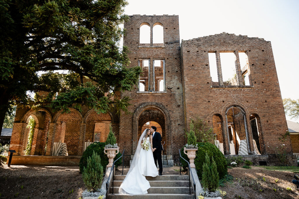 bride and groom getting married in North Georgia at Barnsley Resort, a wedding venue.