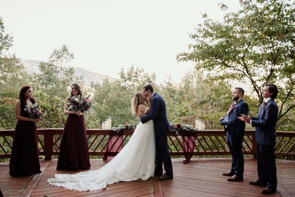 A fall wedding at and Airbnb in the North Georgia mountains. This elopement took place in October at a private Airbnb tucked away in North GA.